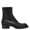 Alexander Mcqueen Cuban Stack Boot With 4.5 Cm Heel In Black