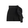 Alexander Mcqueen Women's Oversize Bow Tailored Shorts In Black