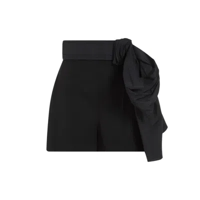 ALEXANDER MCQUEEN BLACK CUPRO SHORTS