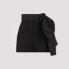 Alexander Mcqueen Women's Oversize Bow Tailored Shorts In Black
