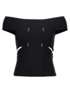 Alexander Mcqueen Lex Sliced Top Ld32 In Black
