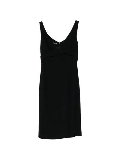 Pre-owned Alexander Mcqueen Black Deep V-neck Dress