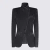 Alexander Mcqueen Coats & Jackets In Black Stonewashed