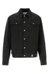 Alexander Mcqueen Denim Jacket With Long Sleeves And Collared Neck In Black
