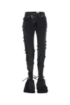Alexander Mcqueen Flared Jeans With Unique Lace-up Detailing And High-quality Cotton Fabric