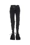 Alexander Mcqueen Flared Jeans With Unique Lace-up Detailing And High-quality Cotton Fabric