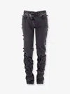 Alexander Mcqueen Women Black Denim Trouser With Knot Details