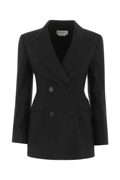 ALEXANDER MCQUEEN BLACK DOUBLE BREASTED BLAZER