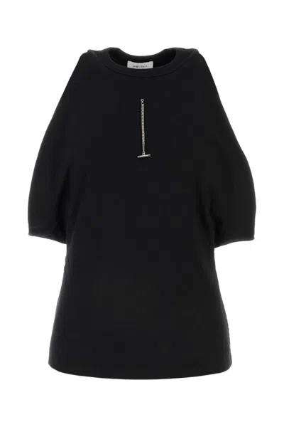Alexander Mcqueen Black Draped Armhole Top In Blue