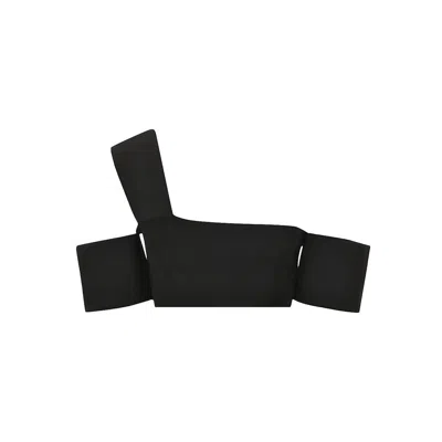 Alexander Mcqueen Black Elastane Tank Women's Tops