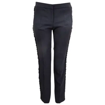 Pre-owned Alexander Mcqueen Black Embellished Suit Pants 40 S