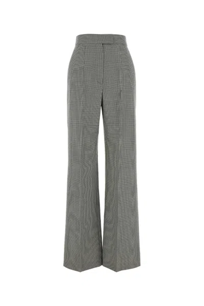 ALEXANDER MCQUEEN BLACK EMBROIDERED WOOL WIDE-LEG PANT