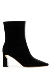 Alexander Mcqueen Ankle Boots Fabric Pointed Toe In Black
