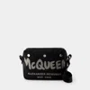 Alexander Mcqueen Black Fabric Mcqueen Graffiti Crossbody Bag In Black