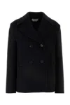 ALEXANDER MCQUEEN BLACK FELT COAT