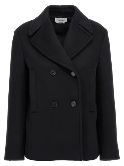 ALEXANDER MCQUEEN BLACK FELT DOUBLE BREASTED BLAZER
