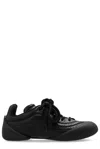 Alexander Mcqueen Flexion Rubber-trimmed Textured-leather Sneakers In Black