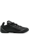 Alexander Mcqueen Flexion Leather Sneakers In Black