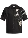 Alexander Mcqueen Floral-print Organic Cotton Shirt In Black