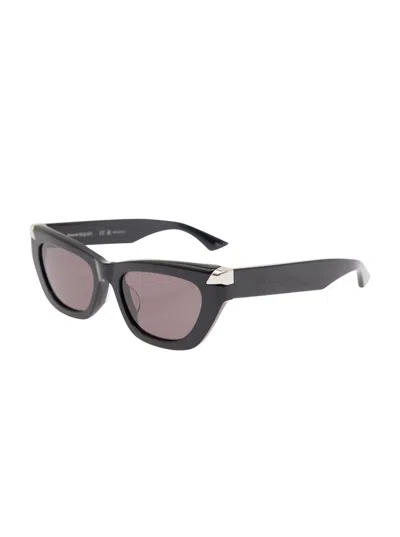 ALEXANDER MCQUEEN BLACK GEOMETRIC SUNGLASSES