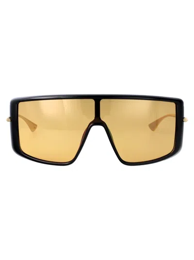 Alexander Mcqueen Black-gold-orange Bio Injection Sunglasses In Brown
