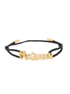 Alexander Mcqueen Logo Lettering Adjustable Bracelet In Black