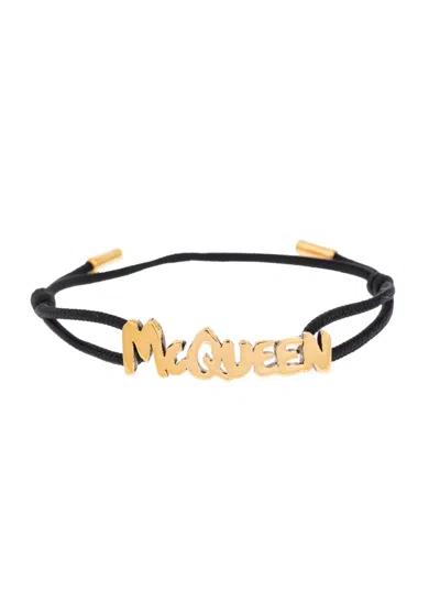 ALEXANDER MCQUEEN BLACK GRAFFITI BRACELET