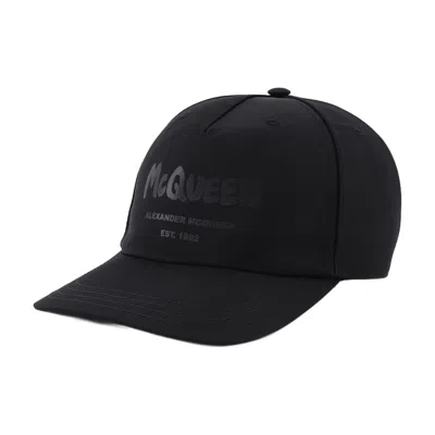 Alexander Mcqueen Black Graffiti Cotton Cap