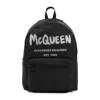 ALEXANDER MCQUEEN BLACK GRAFFITI METROPOLITAN PRINTED BACKPACK