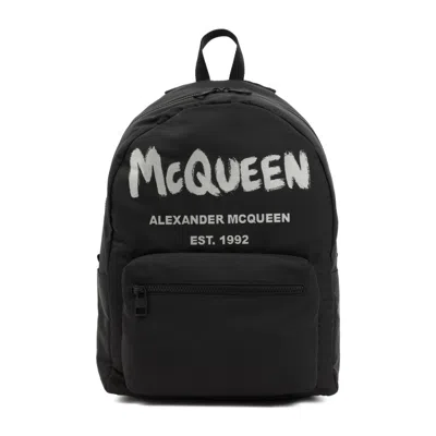 ALEXANDER MCQUEEN ALEXANDER MCQUEEN BLACK GRAFFITI METROPOLITAN PRINTED BACKPACK