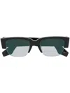 Alexander Mcqueen Modern Rectangular Sunglasses Thick Temples In Black