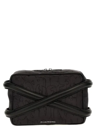 ALEXANDER MCQUEEN BLACK HARNESS CAMERA BAG CROSSBODY BAG
