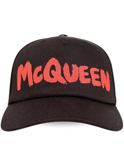 Alexander Mcqueen Black Hat With Visor