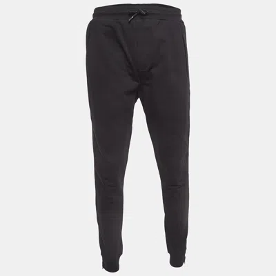 Pre-owned Alexander Mcqueen Black Heavy Knit Zipper Detail Joggers M