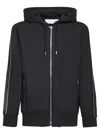 ALEXANDER MCQUEEN BLACK HOODIE WITH LOGO AND ZIP