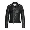 Alexander Mcqueen Leather Jacket With Belted Waist And Epaulettes In Black
