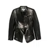 Alexander Mcqueen Single-breasted Calfskin Leather Jacket In Black