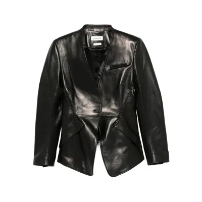 ALEXANDER MCQUEEN ALEXANDER MCQUEEN BLACK JACKETS - LEATHER JACKETS WOMEN