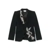 Alexander Mcqueen Floral Crystal One-button Crepe Blazer