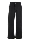 Alexander Mcqueen Black Jeans With Belt Loops And Logo Patch On The Rear In Denim Man