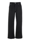 Alexander Mcqueen Black Jeans With Belt Loops And Logo Patch On The Rear In Denim Man In Black