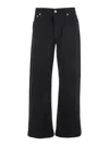 Alexander Mcqueen Black Jeans With Belt Loops And Logo Patch On The Rear In Denim Man
