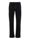 Alexander Mcqueen Black Jeans With Logo Patch On The Rear And Worn Out Effect In Denim Man In Black