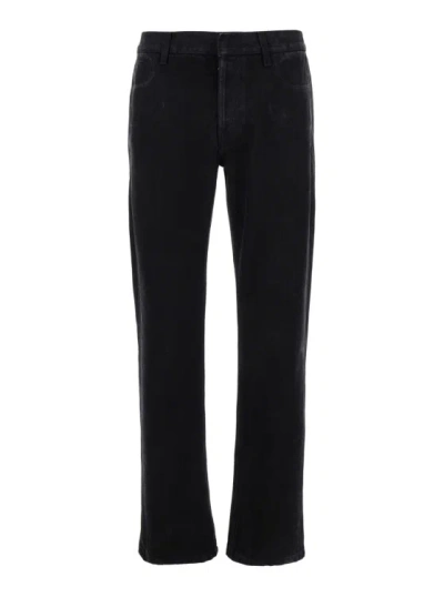 Alexander Mcqueen Wide Leg Wool Trousers With Front And Back Pockets In Black