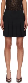 Alexander Mcqueen Frayed Pleated Wool-twill Mini Wrap Skirt In Black