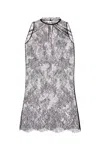 Alexander Mcqueen Sheer Lace Sleeveless Top With Keyhole Detail In Multi