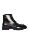 Alexander Mcqueen Black Lace-up Boots In Black