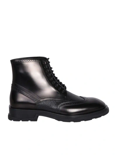 Alexander Mcqueen Black Lace-up Boots