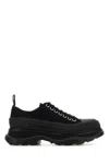 Alexander Mcqueen Black Canvas Tread Slick Platform Low Sneakers