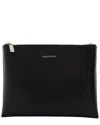 Alexander Mcqueen Black Lambskin Cross Bar Clutch, Never Carried (authentic Pre-loved) In Black